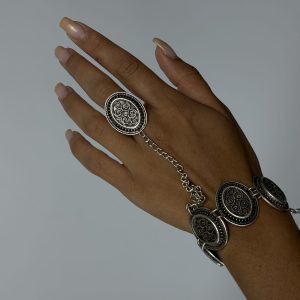 bransoletka etniczna z pierścionkiem amajak