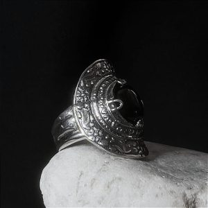 pierścionek srebrny sewan czarny