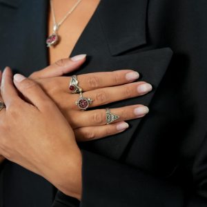 pierścionek srebrny houri