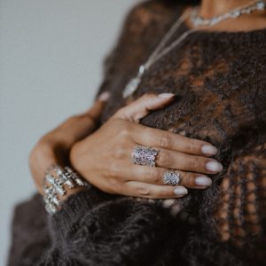 pierścionek srebrny knuckle ring pokr kartez
