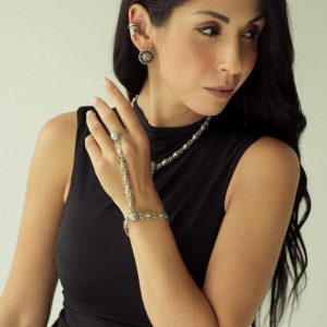 srebrna bransoletka z pierścionkiem tziran