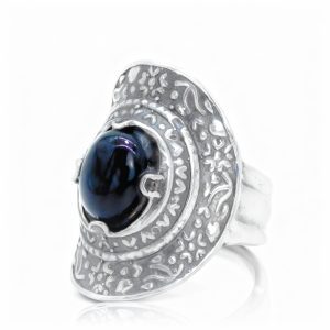 pierścionek srebrny sewan czarny
